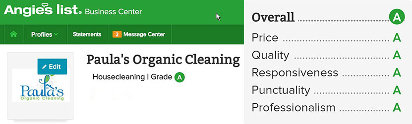 Comments Angies List - Paula's Organic Cleaning Services 
